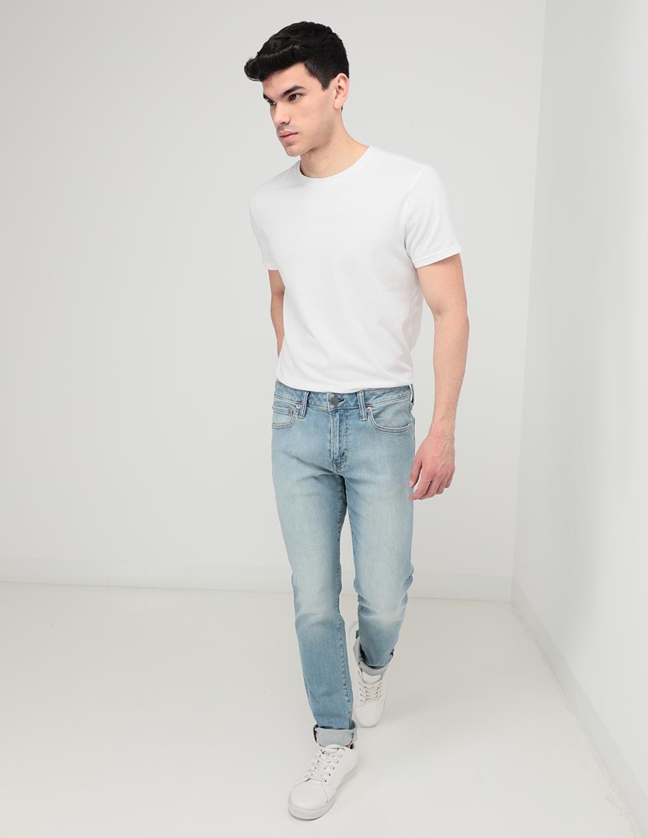 Jeans slim lavado claro para hombre 3