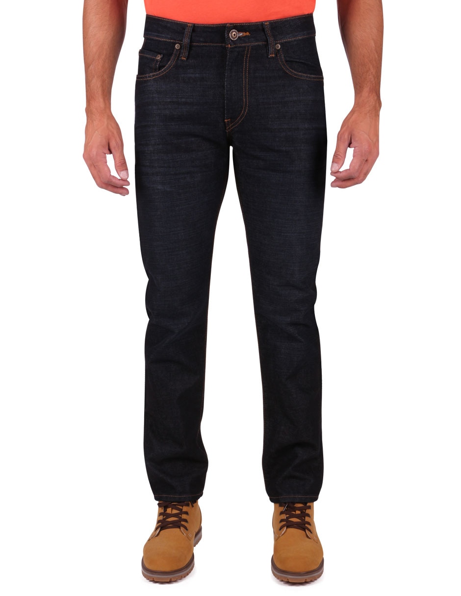 Jeans slim lavado whisker para hombre