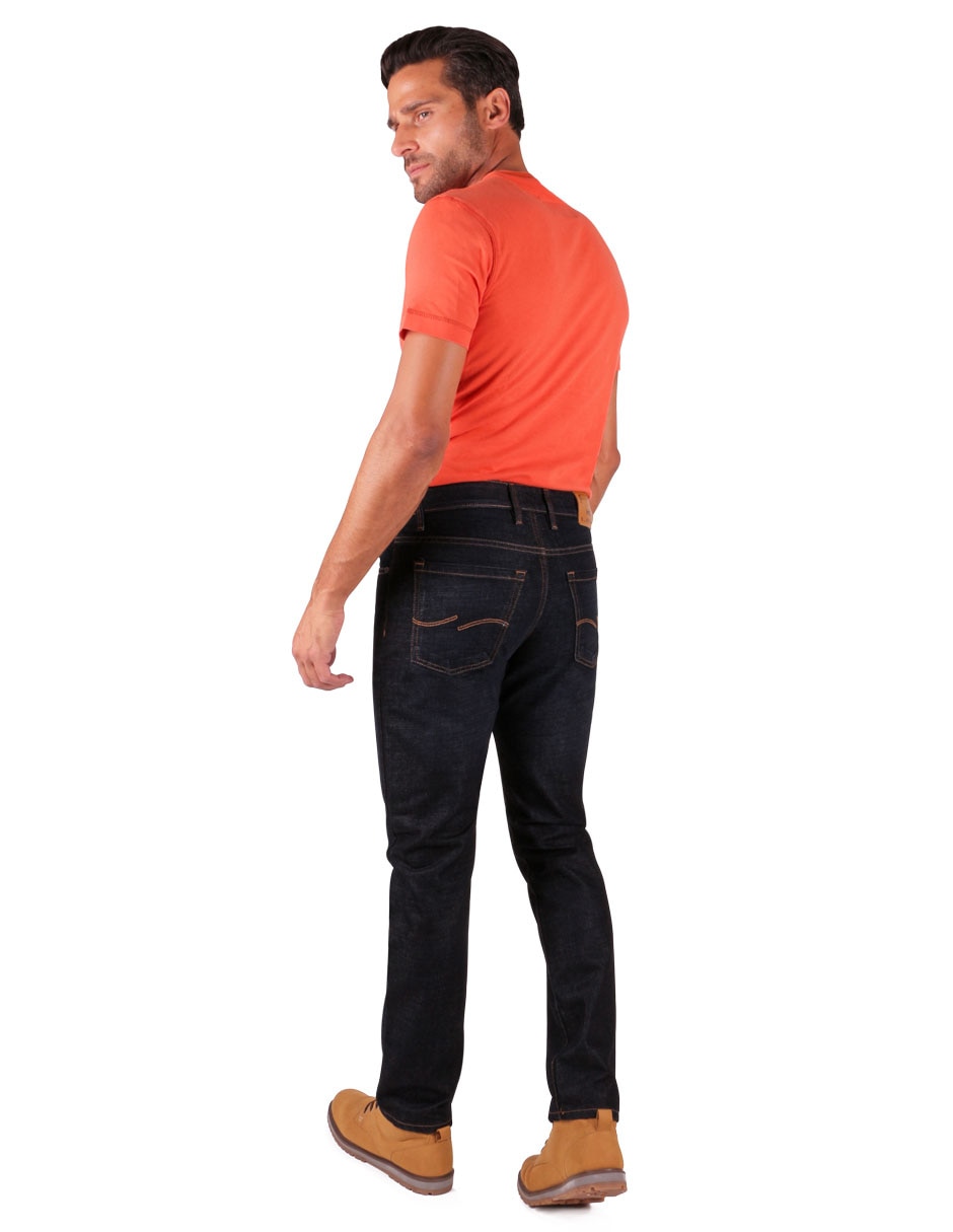 Jeans slim lavado whisker para hombre 2