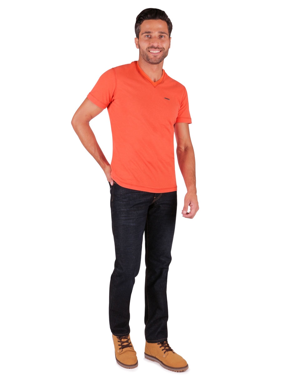Jeans slim lavado whisker para hombre 3