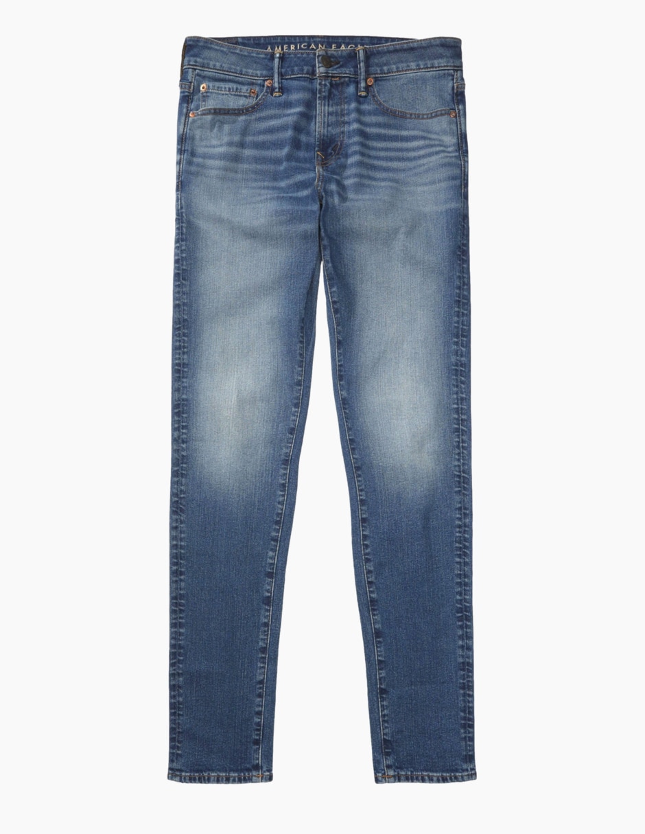 Jeans skinny deslavado para hombre 3