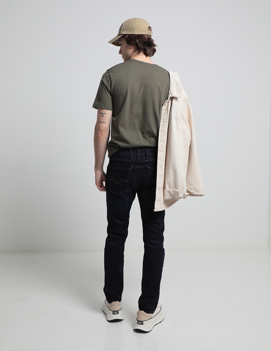 Jeans skinny lavado stone wash para hombre 2