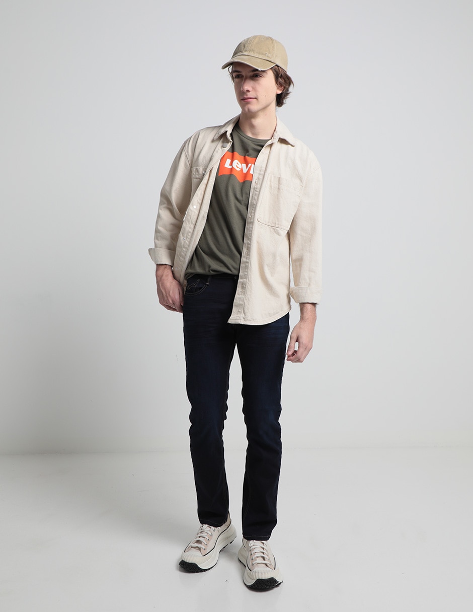 Jeans skinny lavado stone wash para hombre 3
