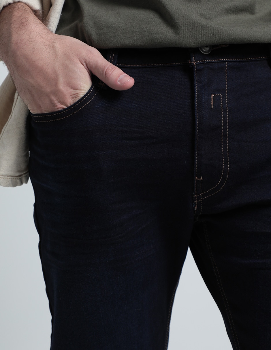 Jeans skinny lavado stone wash para hombre 4
