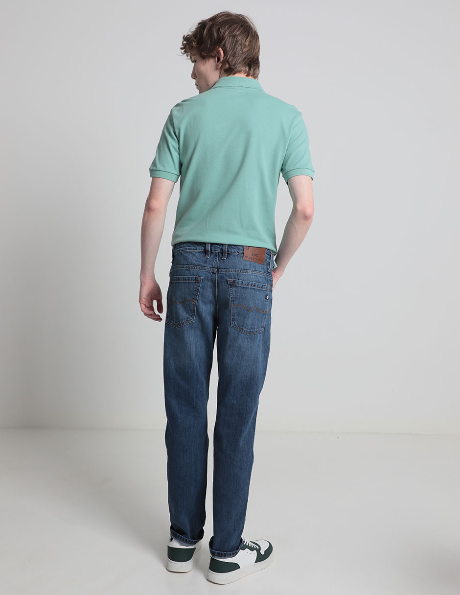 Jeans slim lavado stone wash para hombre 2