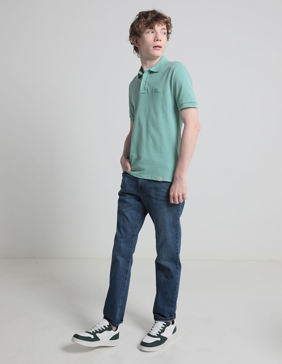 Jeans slim lavado stone wash para hombre 3