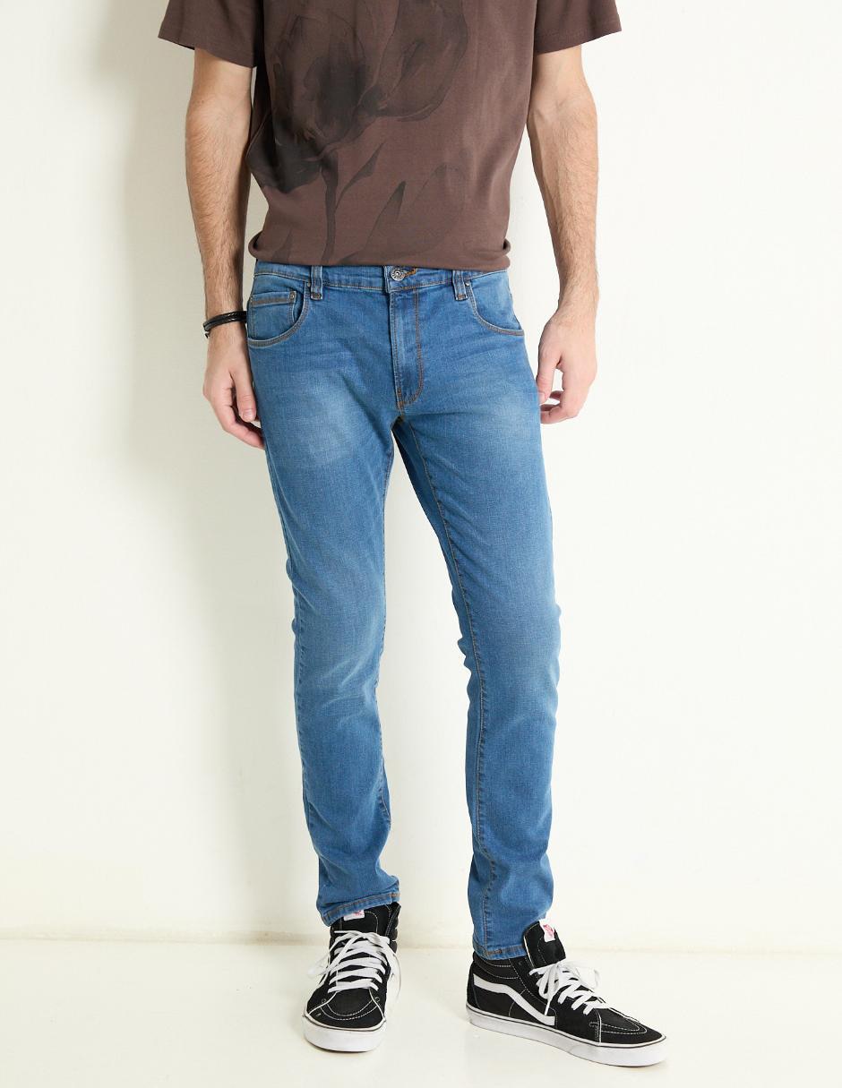 Jeans skinny deslavado para hombre