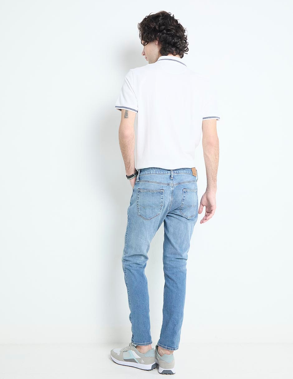 Jeans slim deslavado para hombre 2