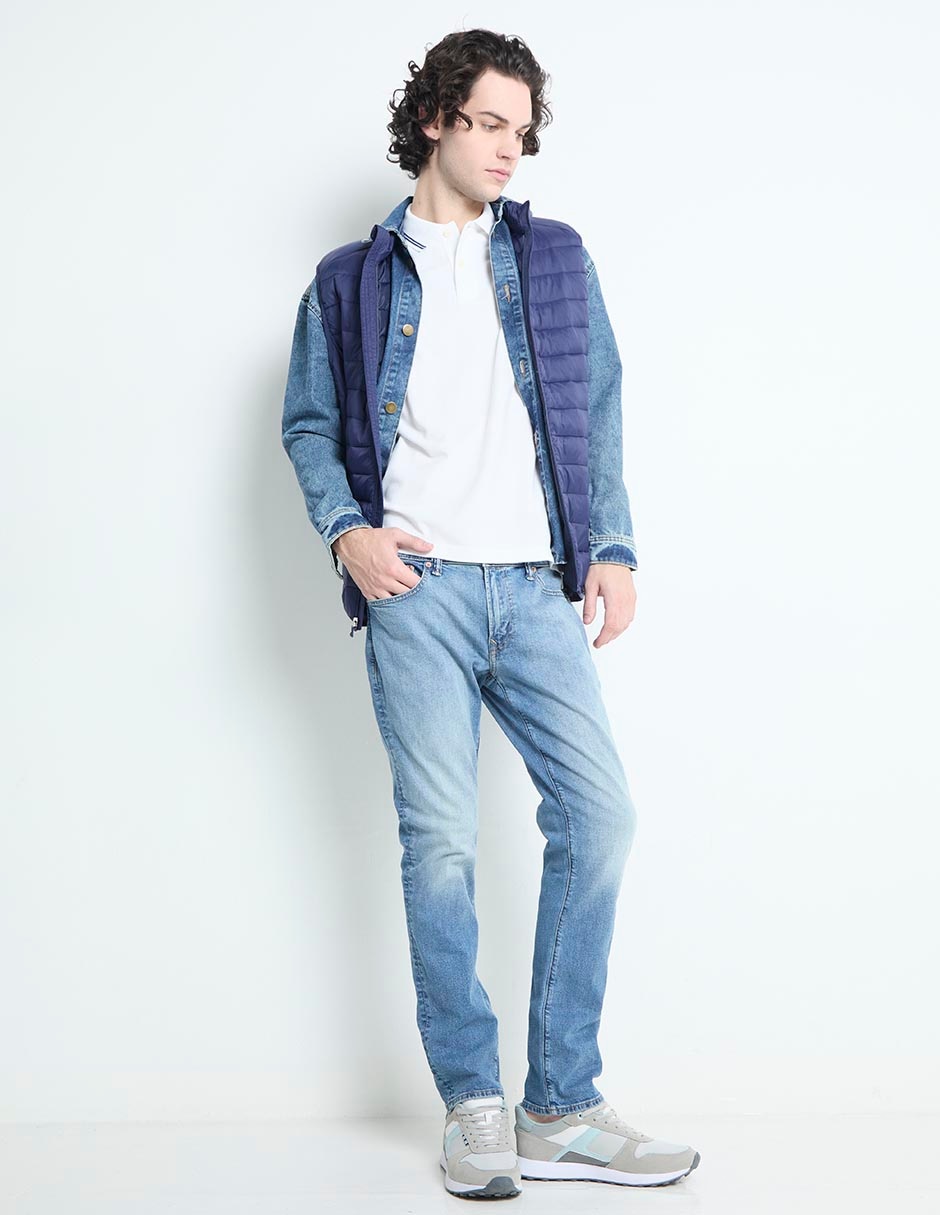 Jeans slim deslavado para hombre 3