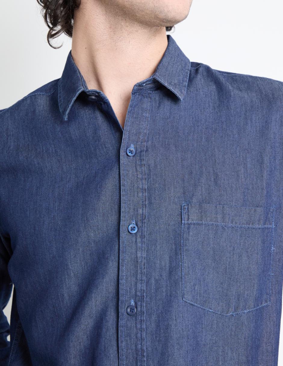 Camisa casual de algodón manga larga para hombre 4