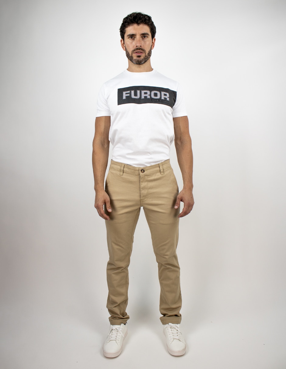 Pantalón chino slim de algodón para hombre 3