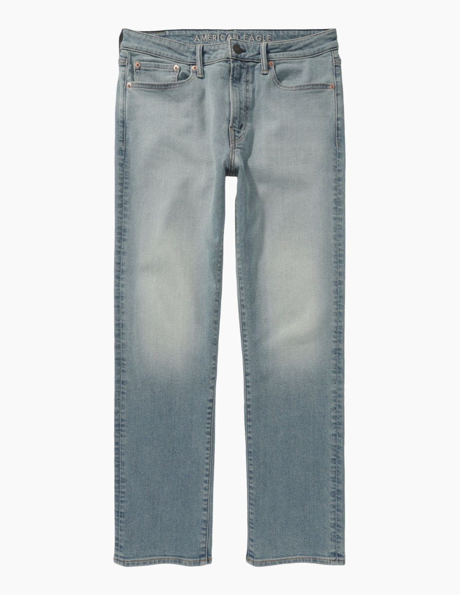 Jeans straight lavado claro para hombre 3