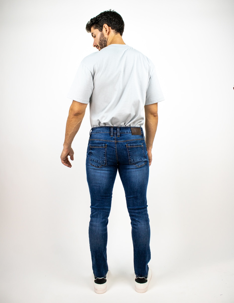 Jeans slim deslavado para hombre 3