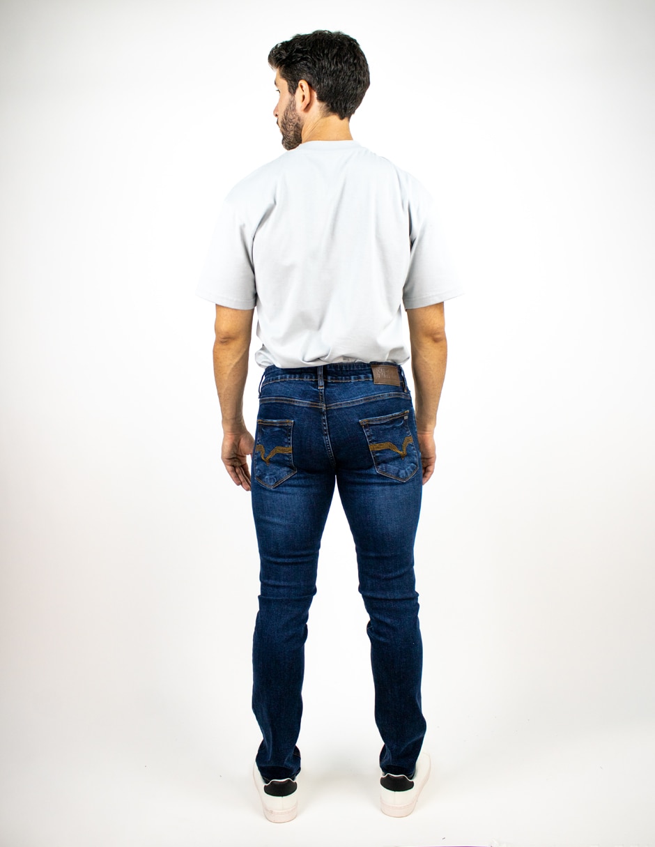 Jeans slim lavado medio para hombre 2