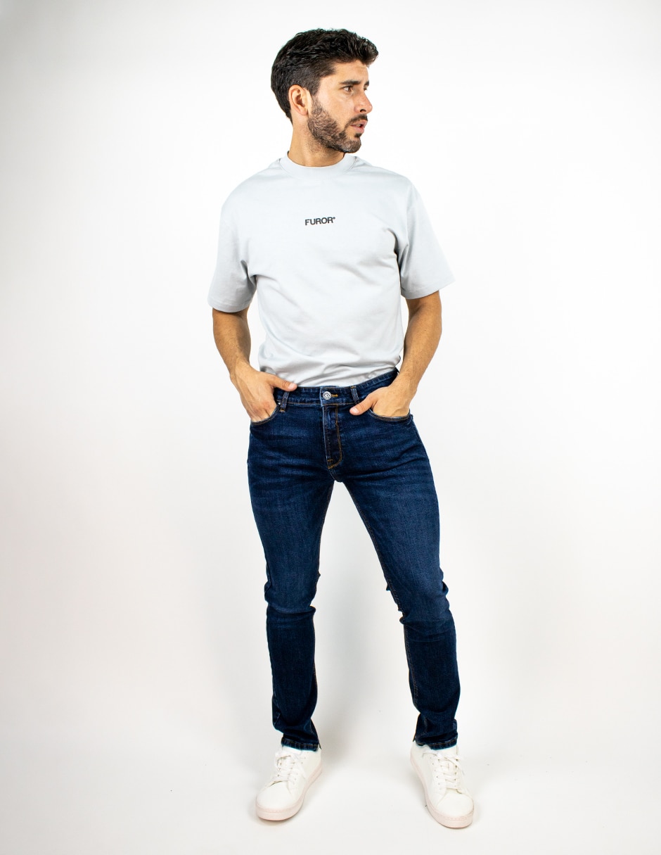 Jeans slim lavado medio para hombre 3