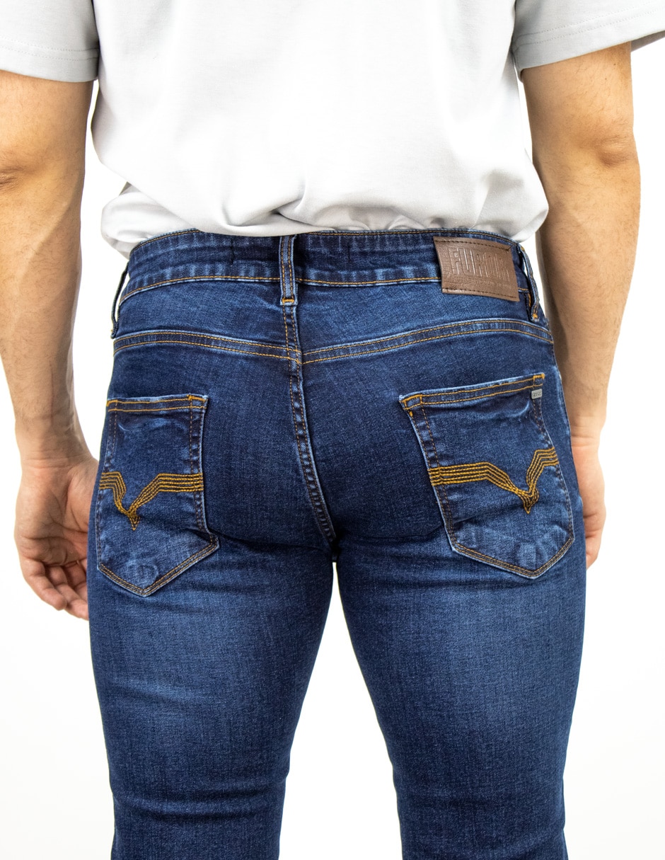 Jeans slim lavado medio para hombre 4