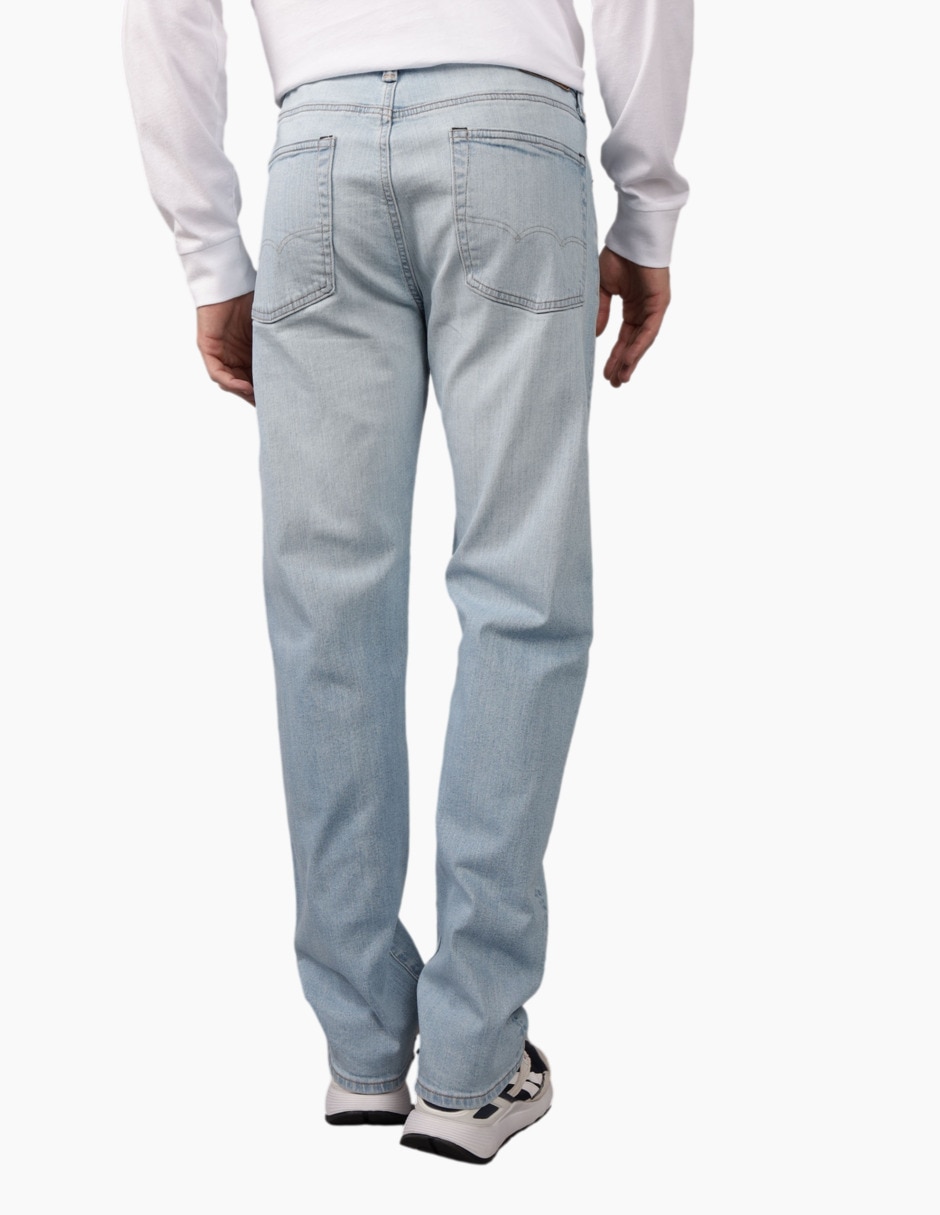 Jeans straight deslavado para hombre 2