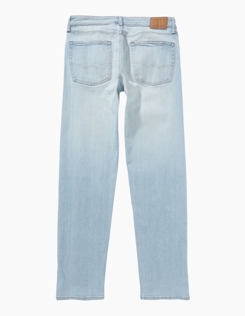 Jeans straight deslavado para hombre 4
