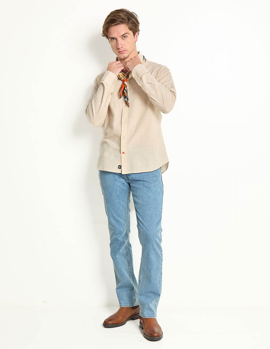 Jeans slim lavado bleach para hombre 3