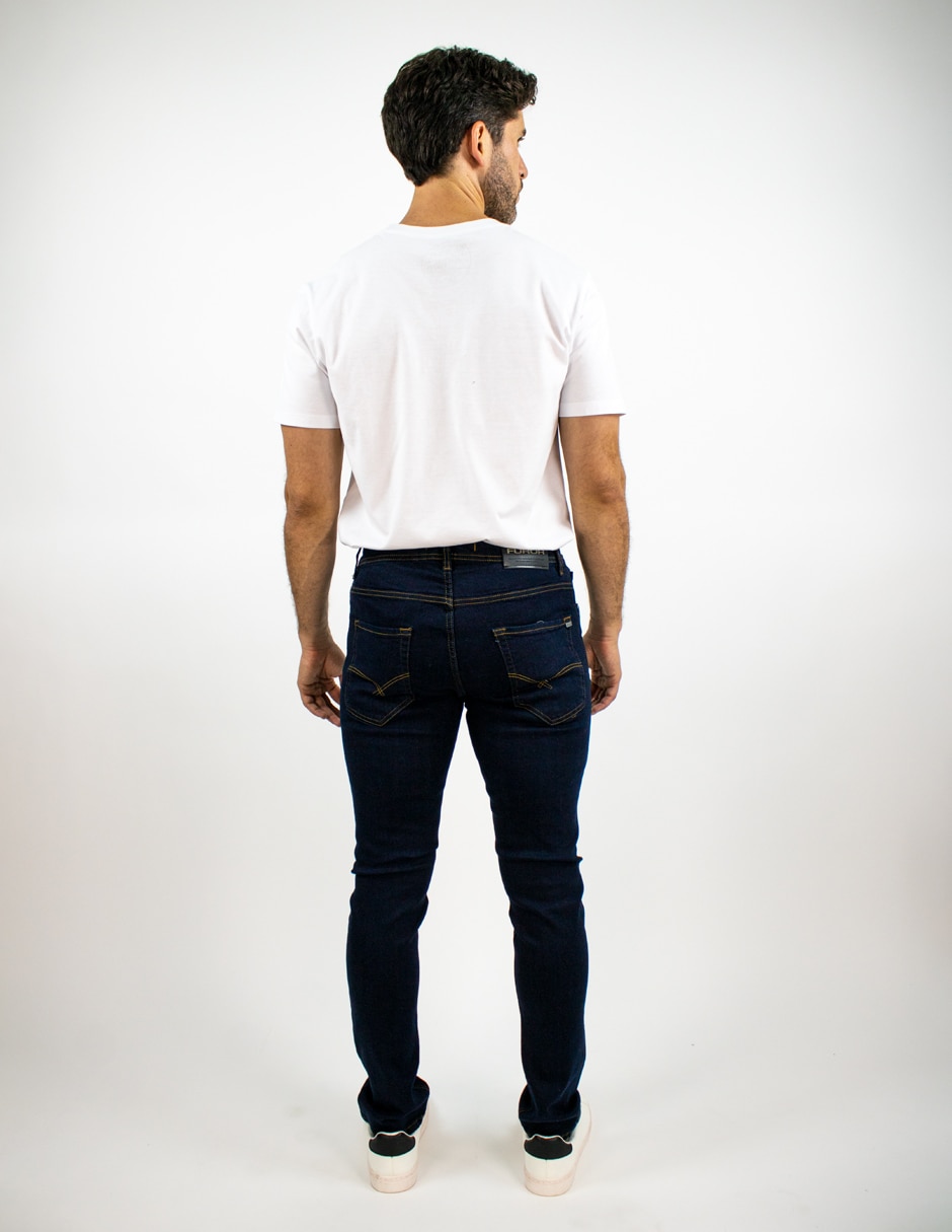 Jeans straight lavado medio para hombre 2