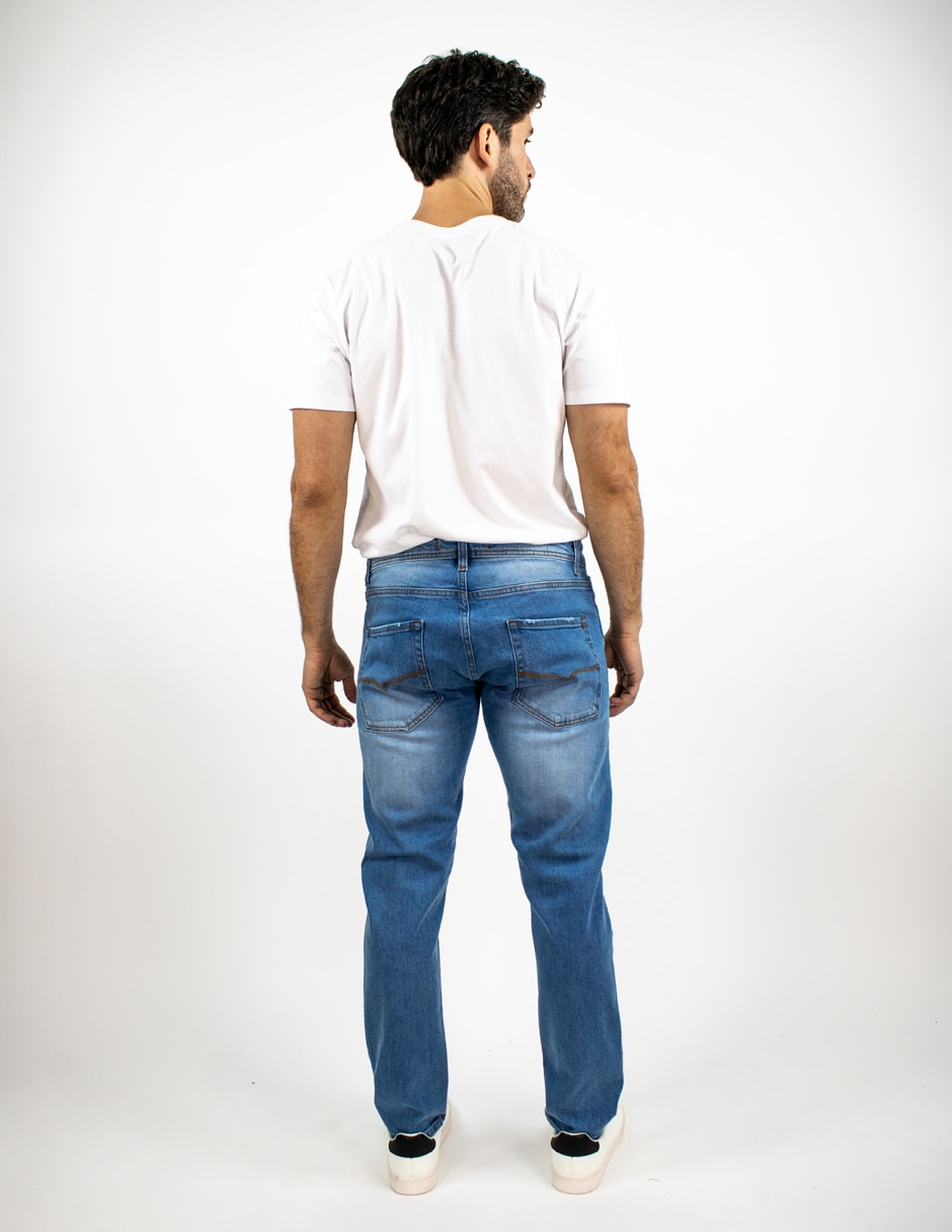 Jeans slim lavado medio para hombre 1