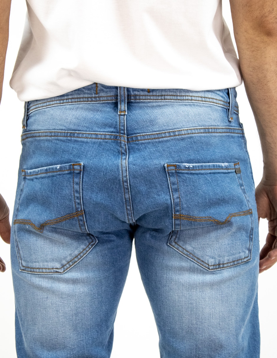 Jeans slim lavado medio para hombre 3
