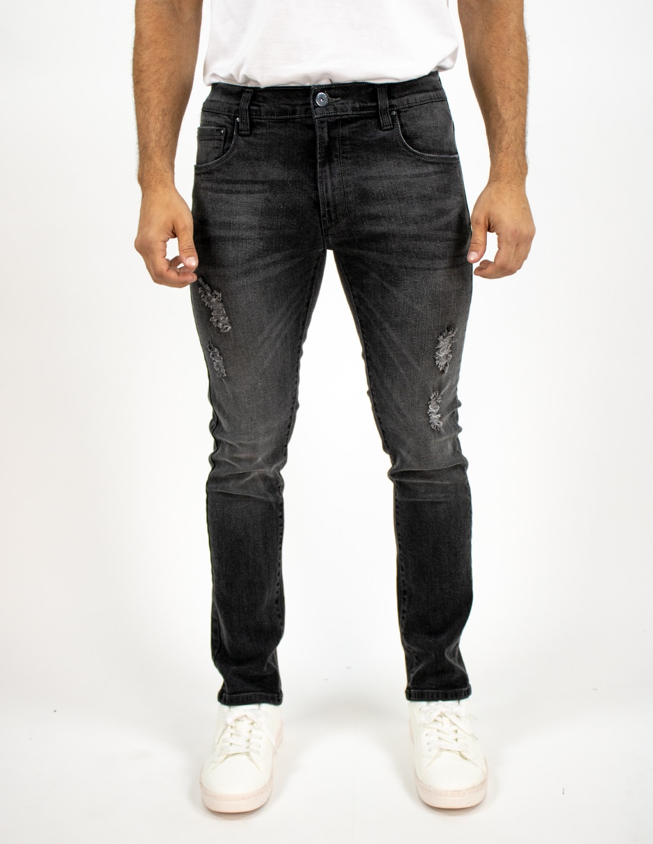 Jeans slim deslavado para hombre