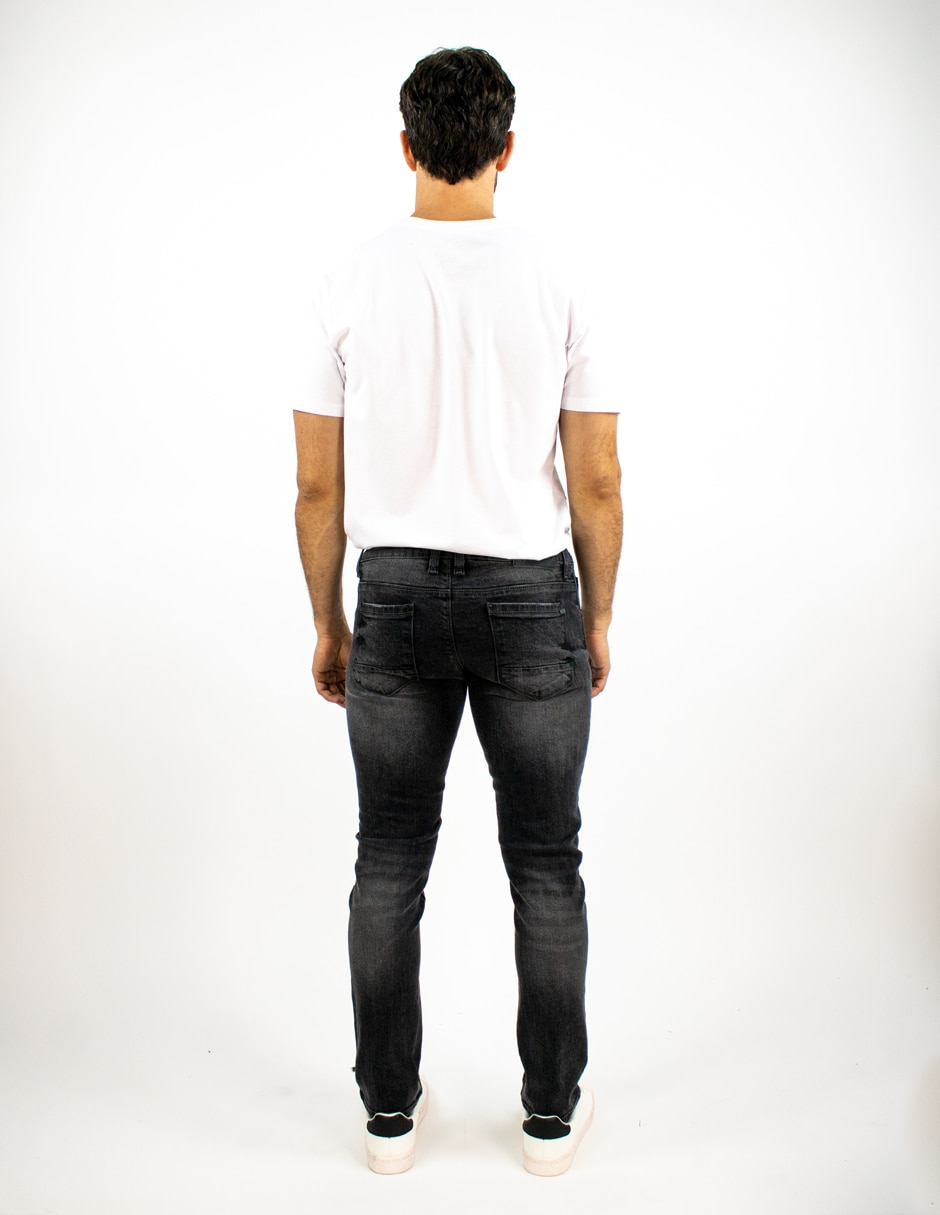 Jeans slim deslavado para hombre 2