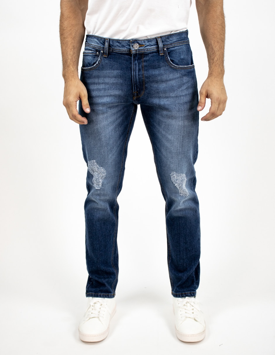 Jeans relaxed slim deslavado para hombre Jeans relaxed slim deslavado para hombre
