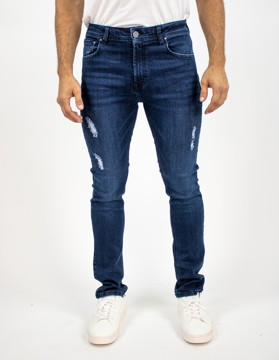 Jeans straight deslavado para hombre