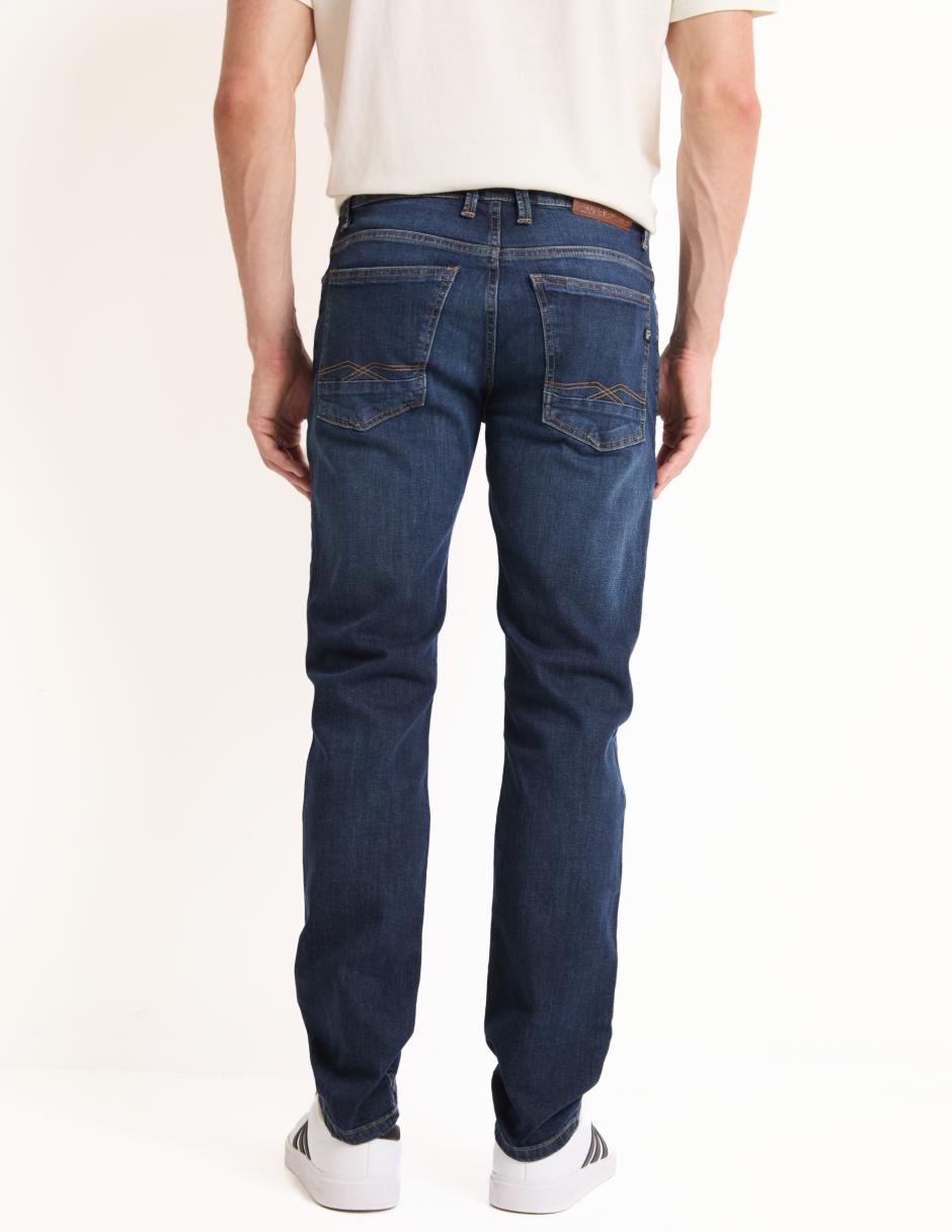 Jeans straight lavado stone wash para hombre 2