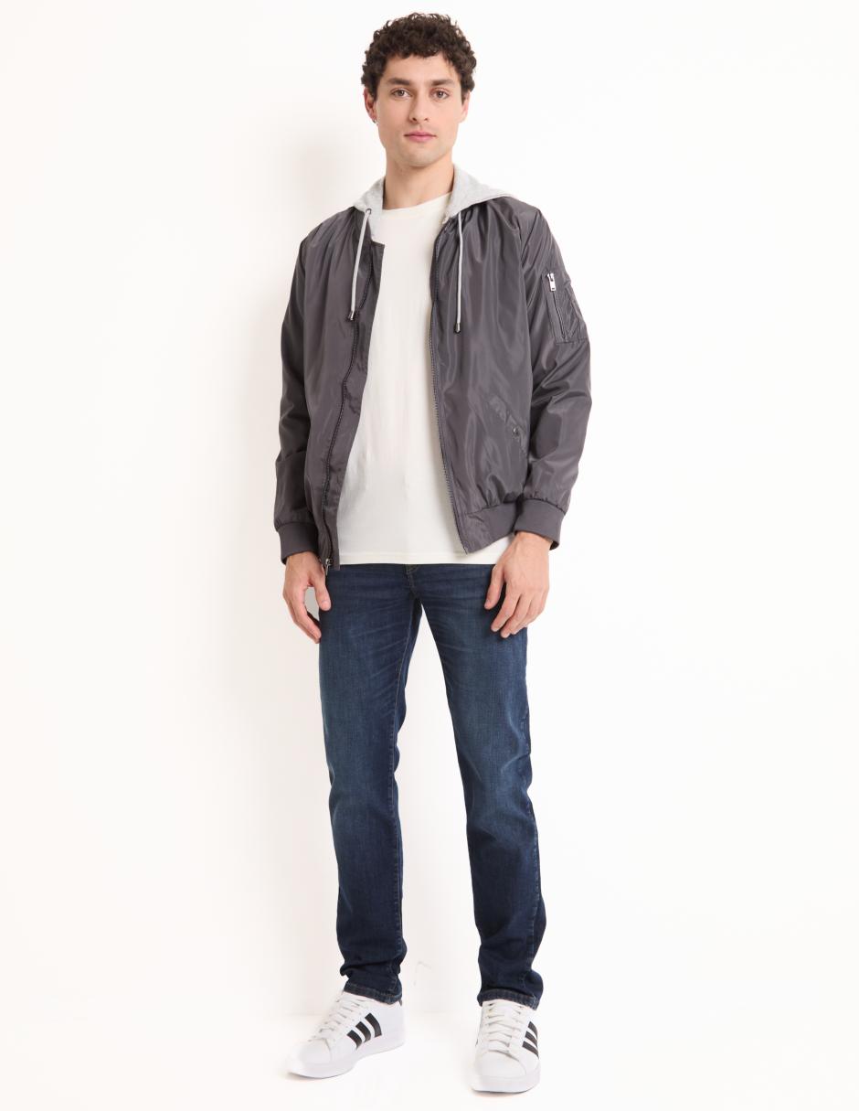 Jeans straight lavado stone wash para hombre 3