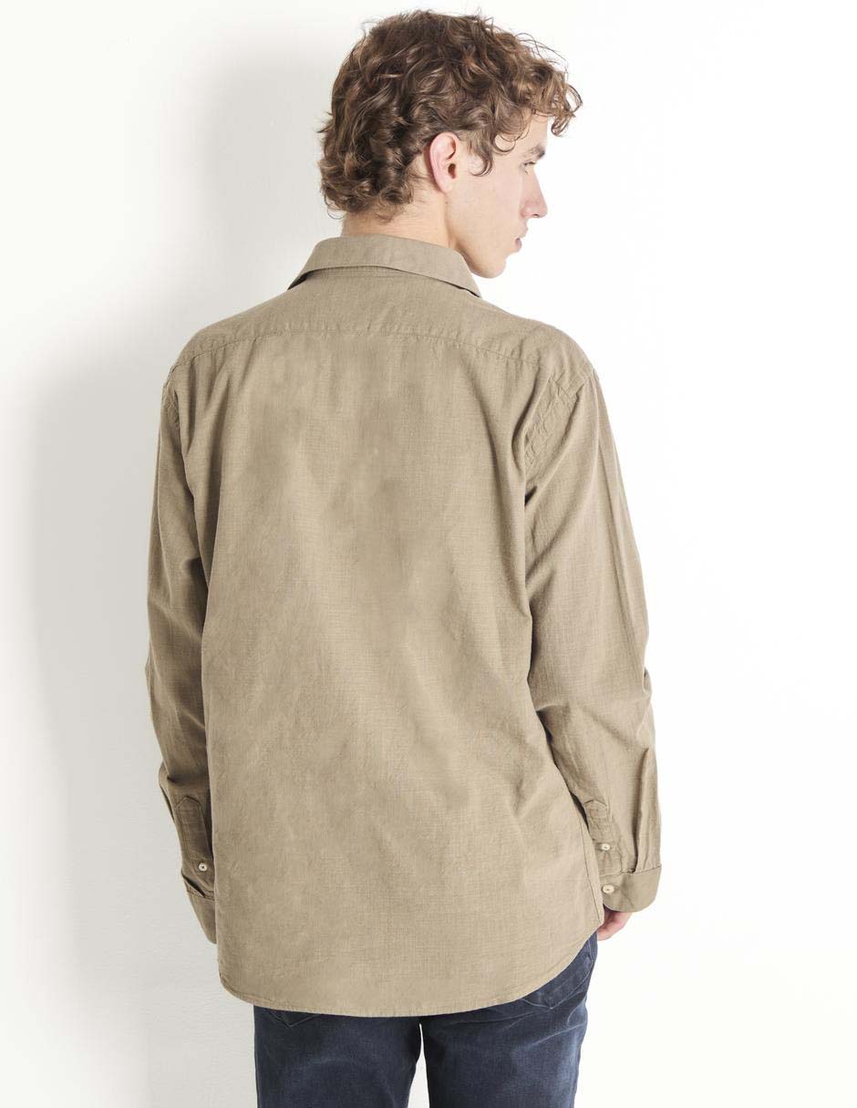 Camisa casual de lino manga larga para hombre 2
