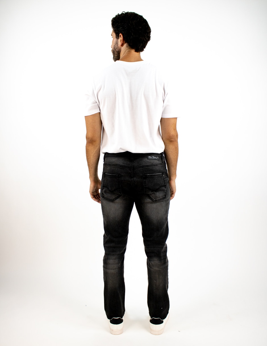Jeans straight deslavado para hombre 2