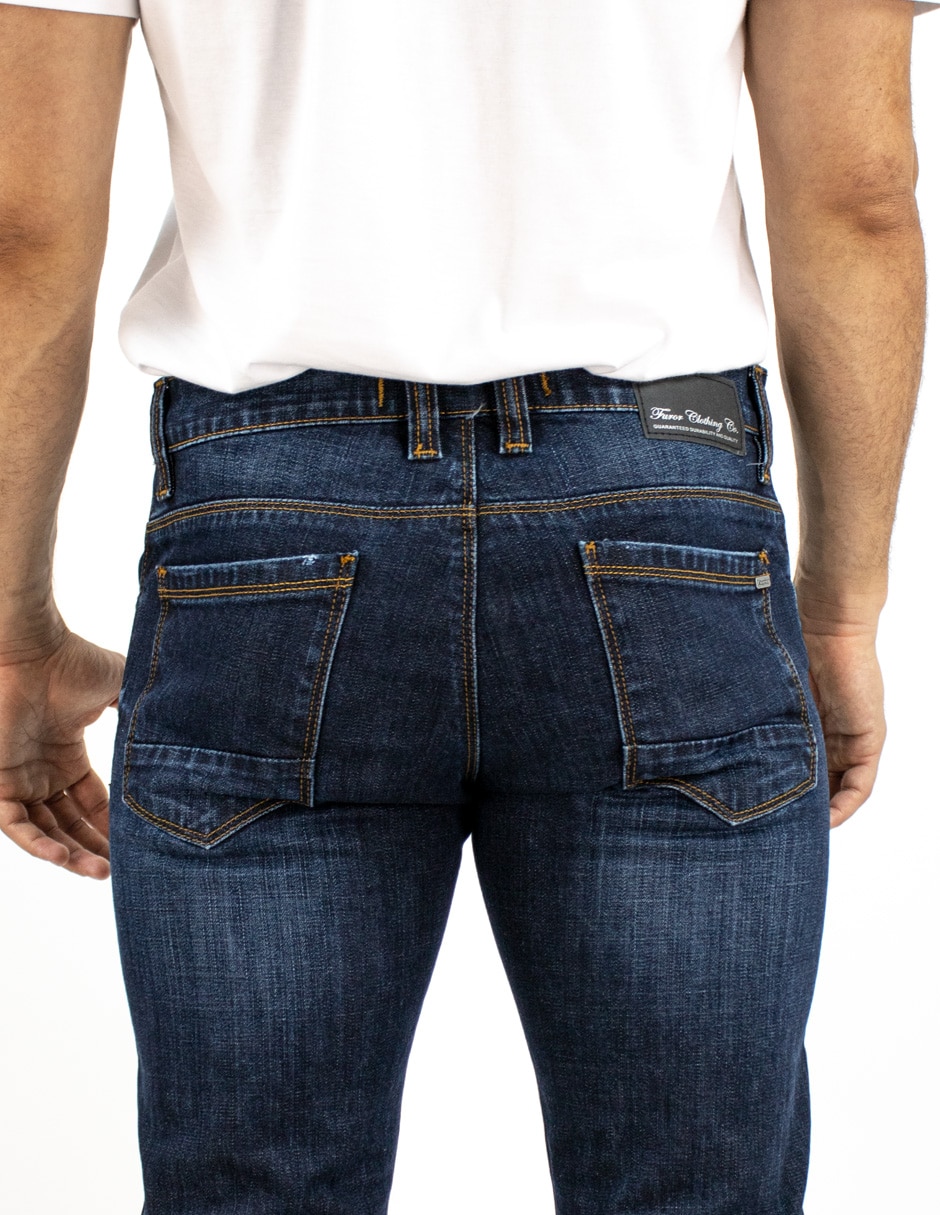 Jeans slim deslavado para hombre 4