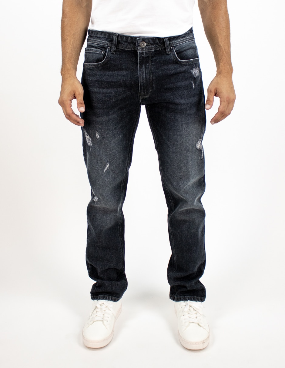 Jeans relaxed slim deslavado para hombre