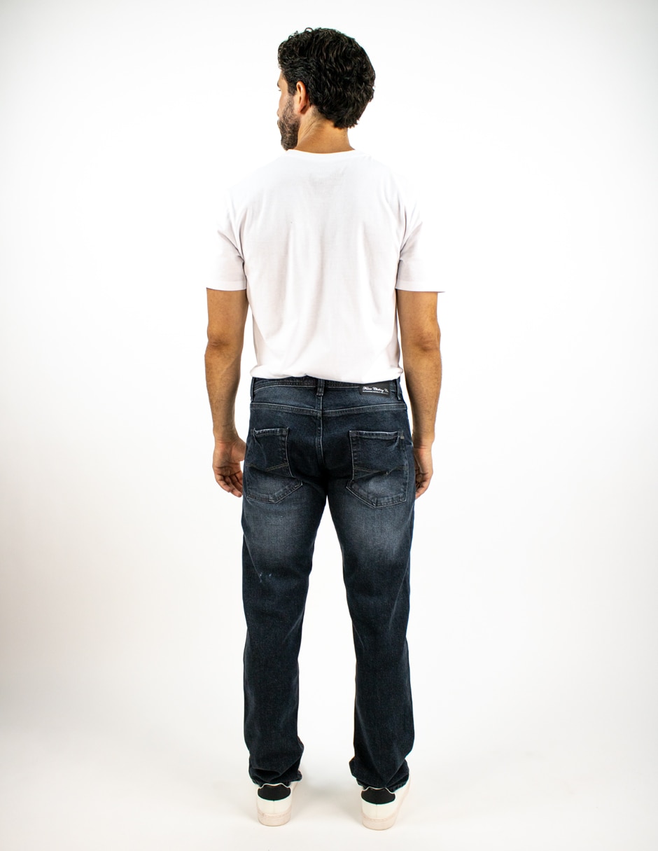 Jeans relaxed slim deslavado para hombre 2