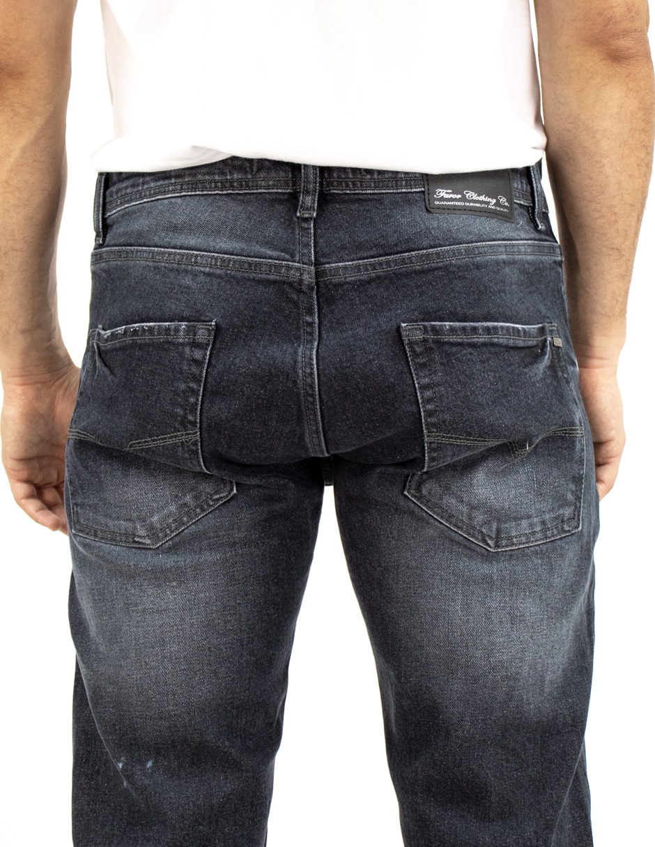 Jeans relaxed slim deslavado para hombre 4