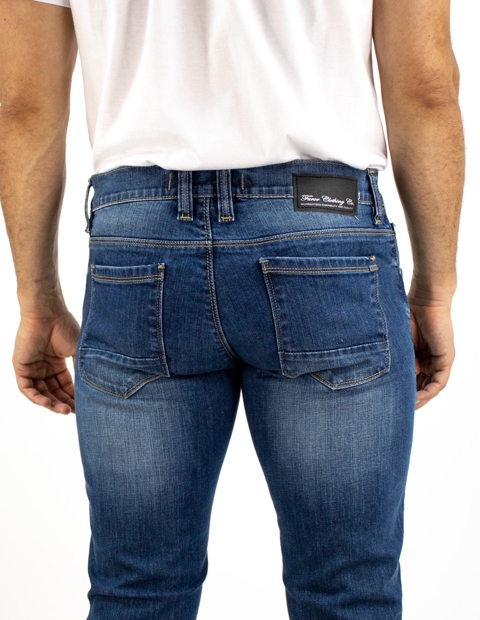 Jeans slim lavado deslavado para hombre 3