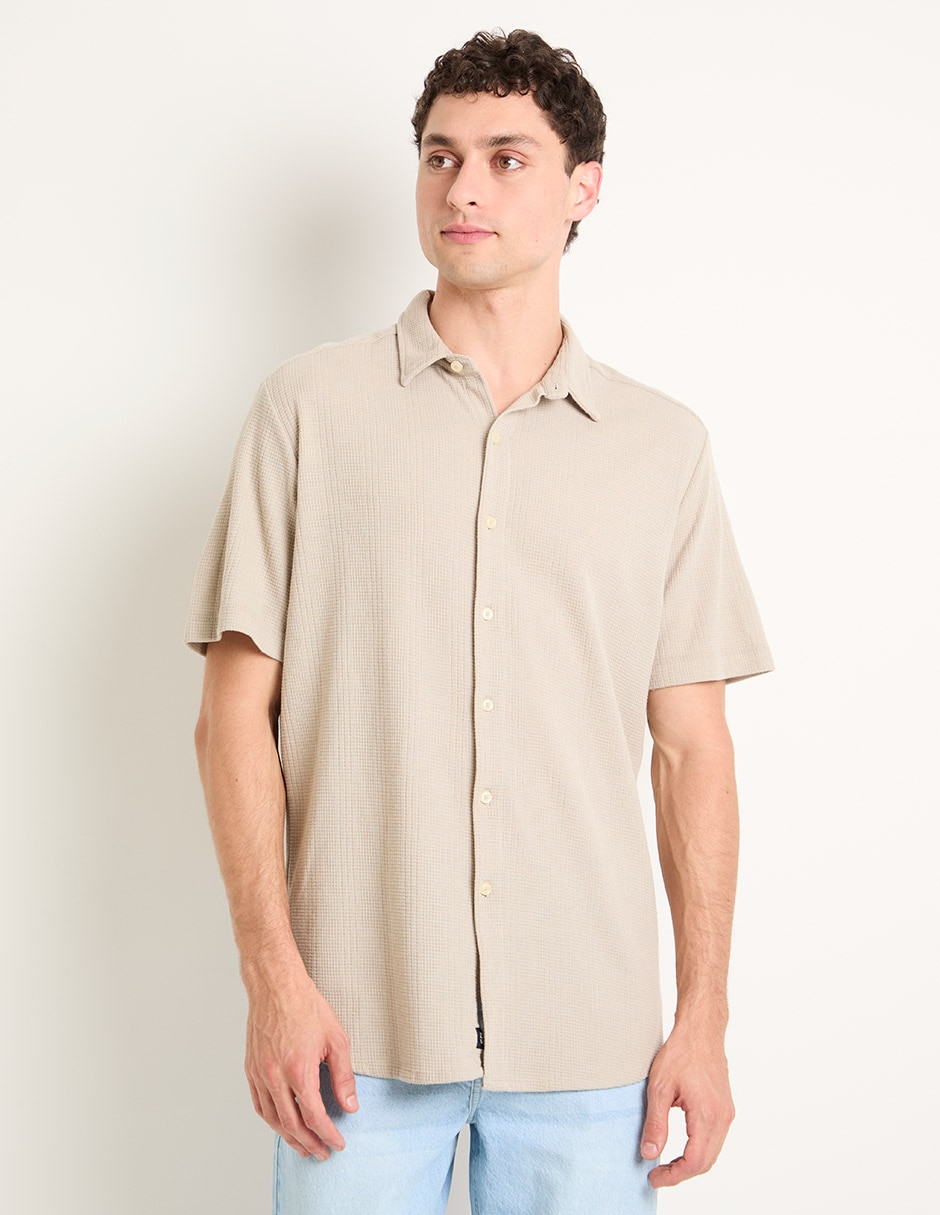 Camisa casual de algodón manga corta para hombre Camisa casual de algodón manga corta para hombre