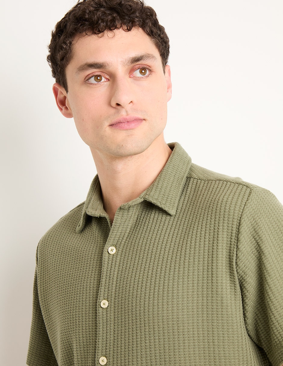 Camisa casual manga corta para hombre 4