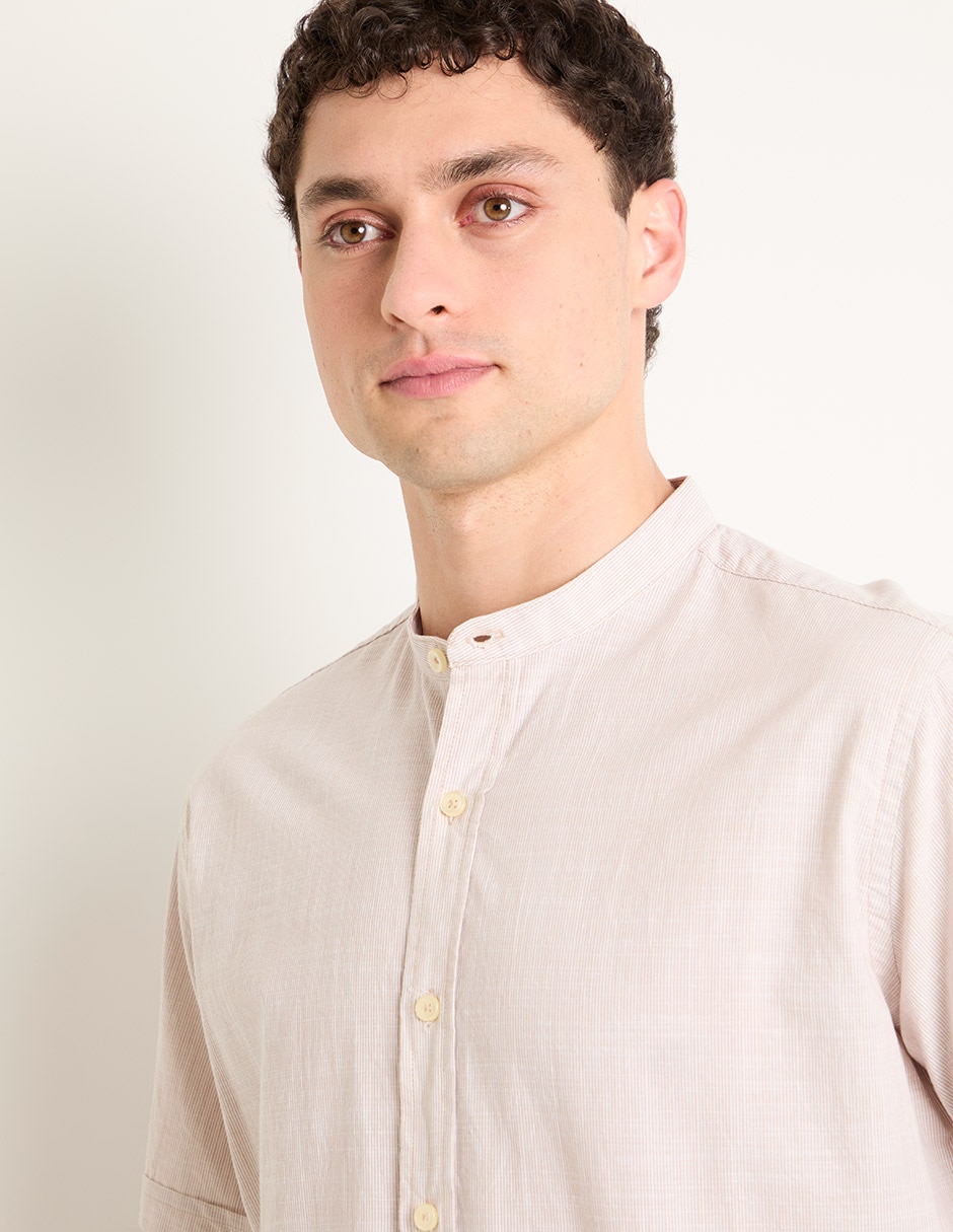 Camisa casual de algodón manga corta para hombre 4