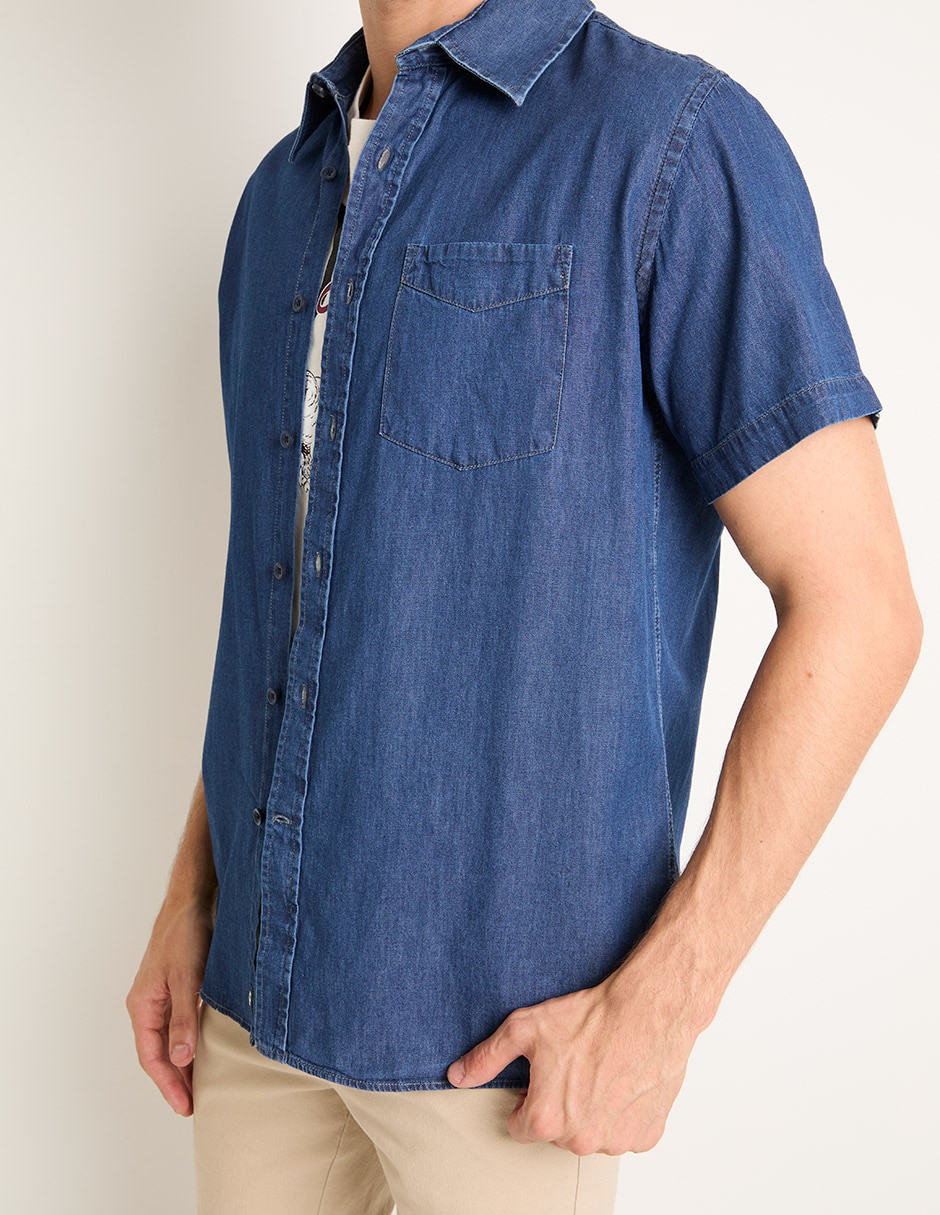 Camisa casual manga corta para hombre 4
