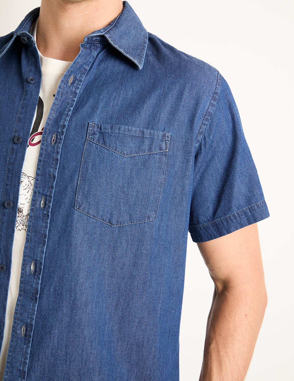 Camisa casual manga corta para hombre 5
