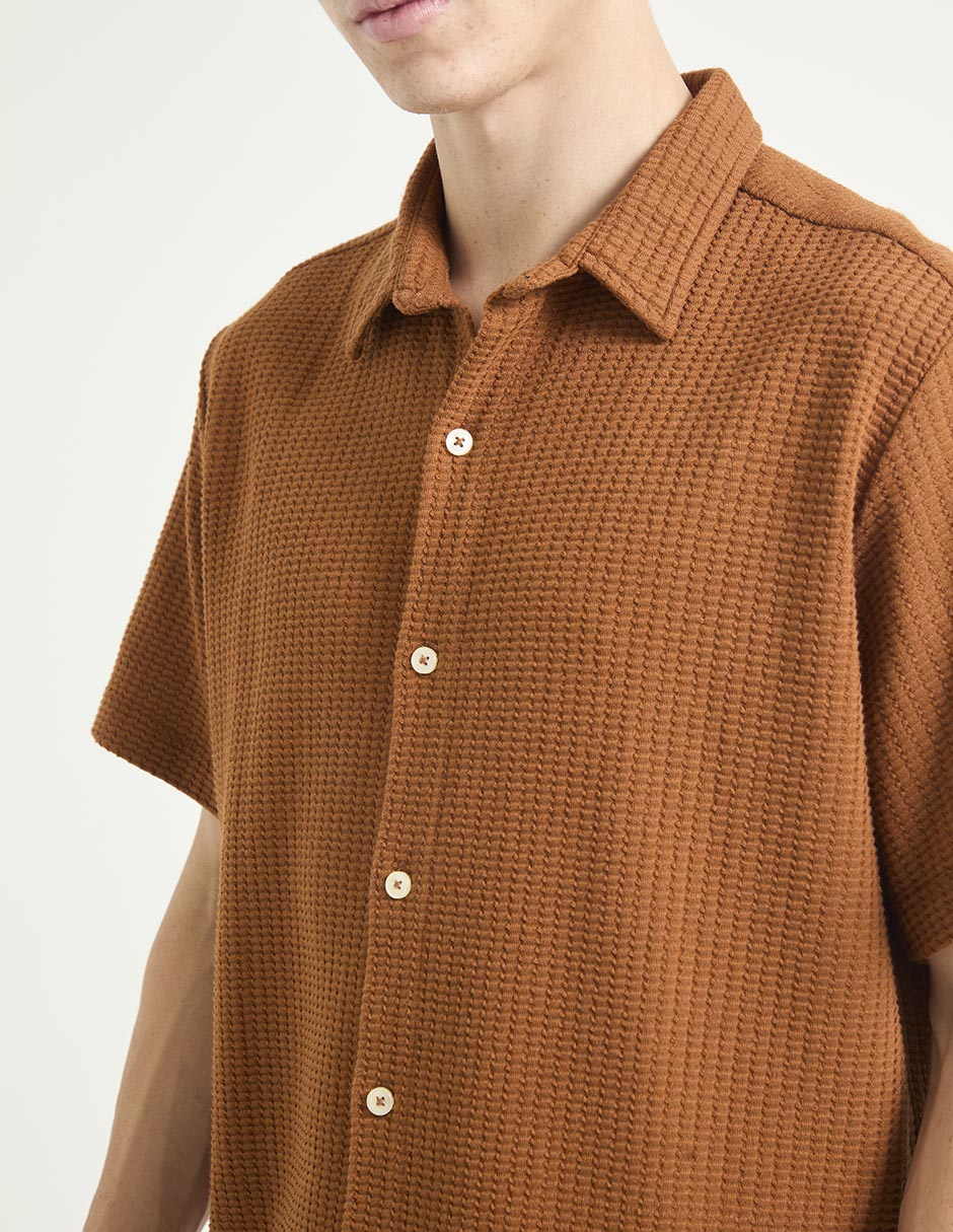 Camisa casual manga corta para hombre 4
