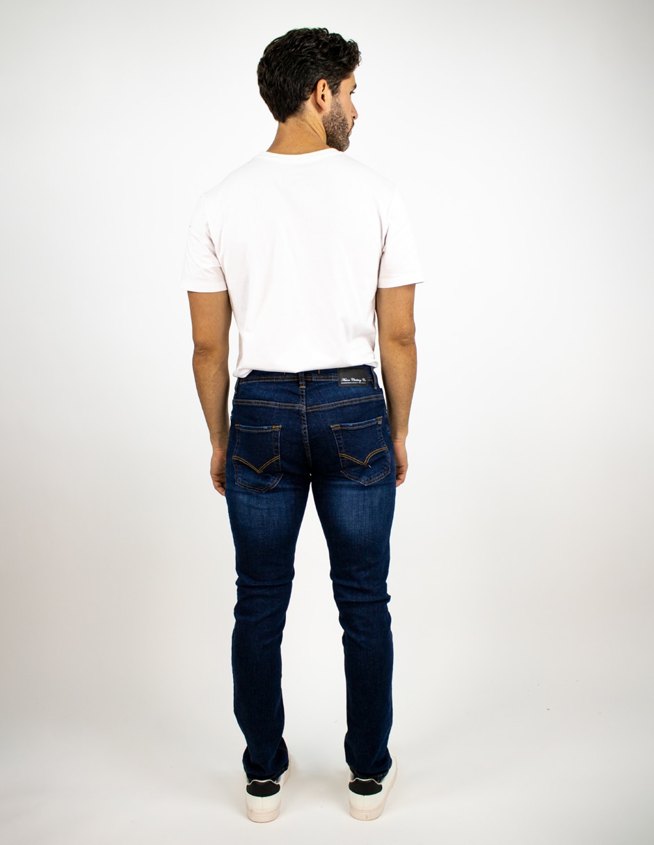 Jeans straigt deslavado para hombre 2