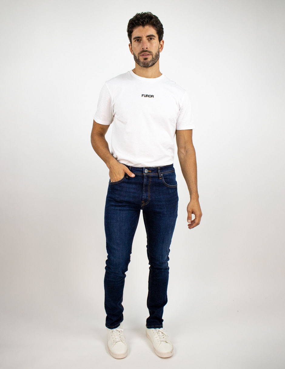 Jeans straigt deslavado para hombre 3