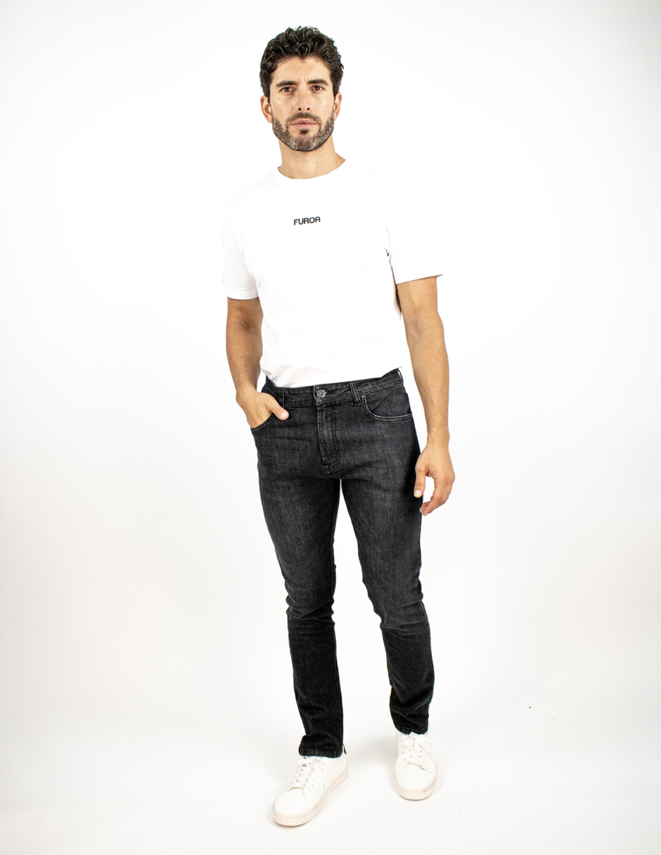 Jeans straigt deslavado para hombre 3