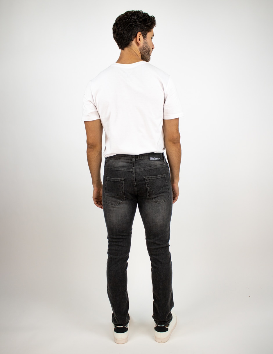 Jeans straigt deslavado para hombre 2