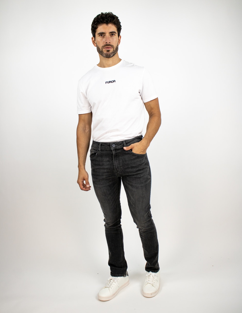 Jeans straigt deslavado para hombre 3